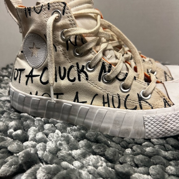 Converse Kids Sneakers in Cream and Orange - Picture 3 of 5